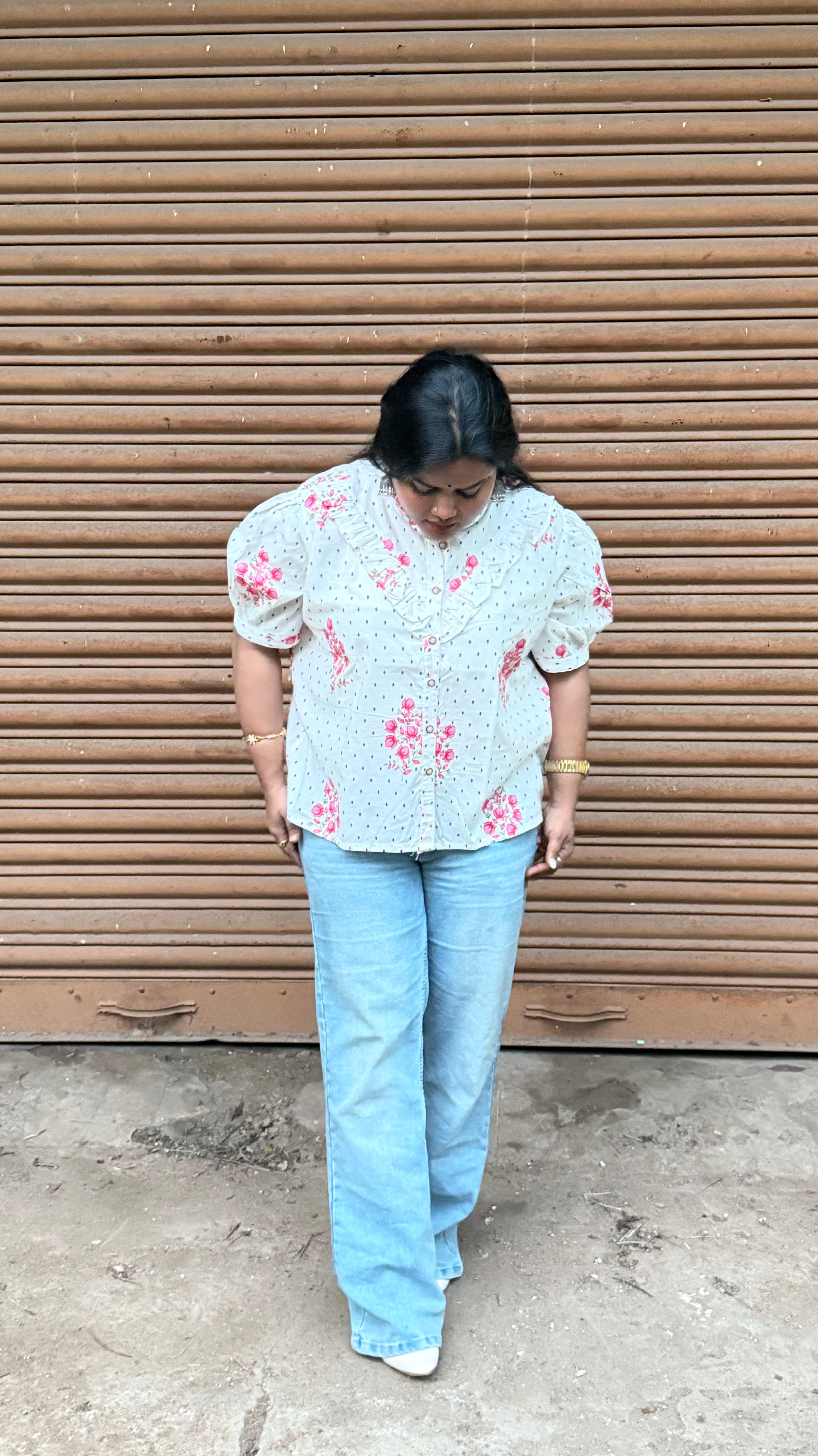Mridu - White Pink Floral
